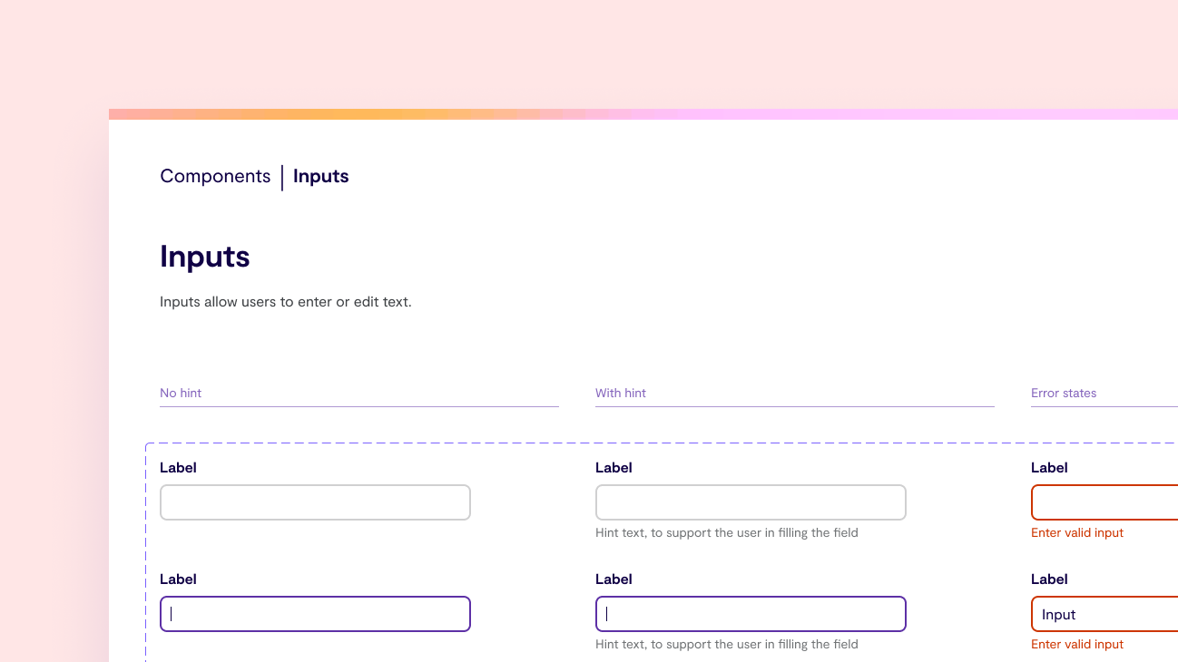 Article thumbnail showing how inputs are organised in our design system.